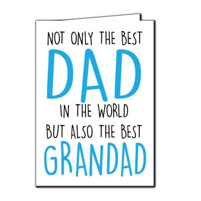 6 x Fathers Day Cards - Not only the best dad in the world but also the best grandad - F31