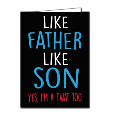 6 x Fathers Day Cards - Like Father Like Son - F5