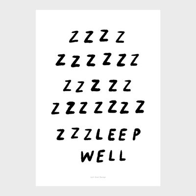 A5 Quote Wall Art Print | Zzzzzzzzzleep well