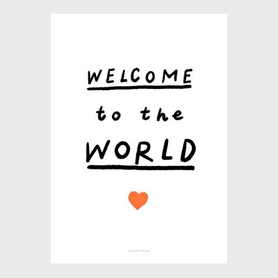 Impresión de arte de pared con cita A5 | Bienvenido al mundo