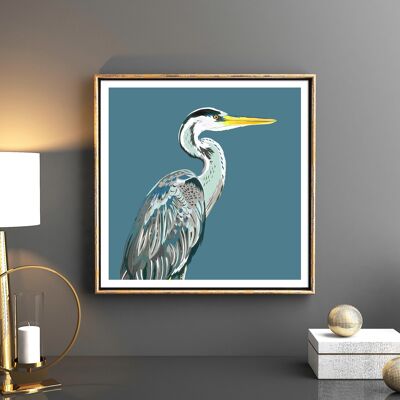 BLUE HERON - A - paper - 12.5” x 12.5”