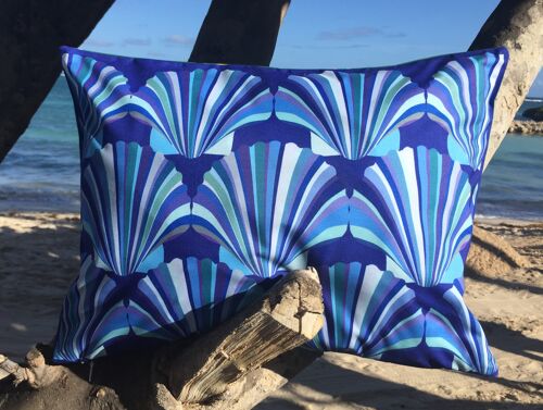 Blue shell weatherproof cushion