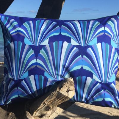 Blue shell weatherproof cushion