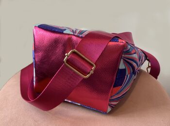 SAC À MAIN EN VELOURS BLEU MAGENTA - noir 1