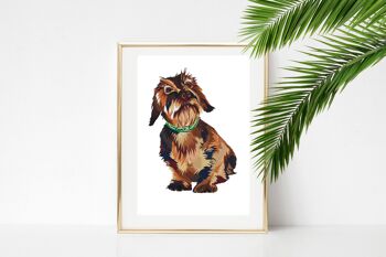 DASCHUND RIGHT LIMITED EDITION SIGNED GICLEE ART PRINT - A - papier - A4 5