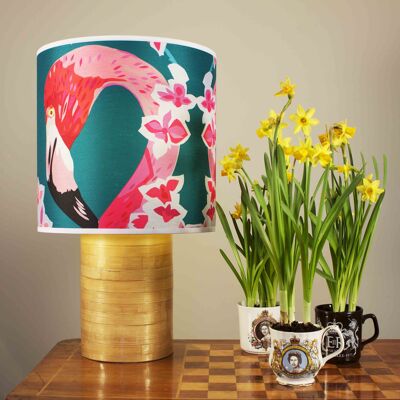 FLAMINGOS AND FLOWERS LAMPSHADE  2 LEFT! - A - large 12" - lamp fitting