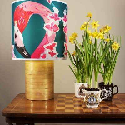 FLAMINGOS AND FLOWERS LAMPSHADE  2 LEFT! - A - large 12" - lamp fitting