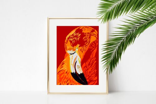 FLAME FLAMINGOS SALE 35% OFF - A3 PRINT IN A2 FRAME