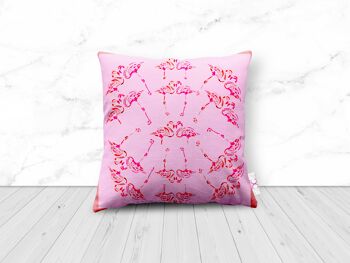 FABULEUX COUSSIN FLAMANTS FUCHSIA - grand 48cm x 48cm 1