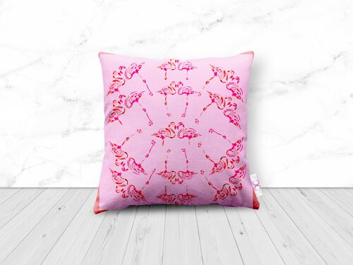 FABULOUS FUCHSIA FLAMINGOS CUSHION - weatherproof 48cm x 48cm