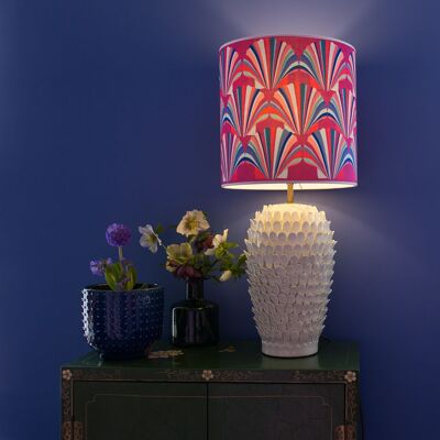 FUCHSIA SHELL VELVET LAMPSHADE - C - 8" diameter ceiling fitting