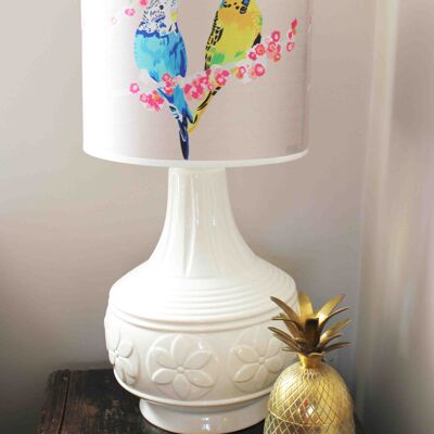 LOVING BUDGIES LAMPSHADE - A - 8" diamater lamp fitting