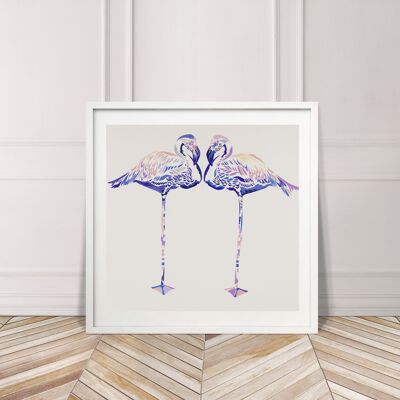 FLAMANTS LILAS - B - papier - 16.5” x 16.5”