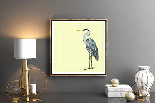 LEMON HERON - G - canvas - 16.5" x 16.5"