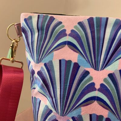 LILAC PINK BLUE SHELL VELVET HANDBAG - red