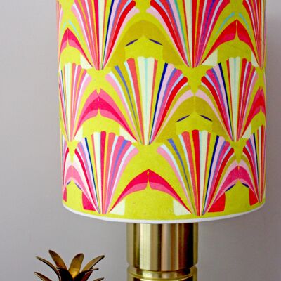 LIME YELLOW SHELL VELVET LAMPSHADE - E - 10" diameter ceiling fitting