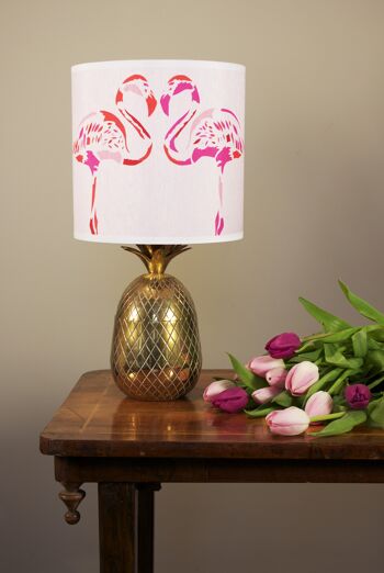 ABAT-JOUR EN SOIE FUCHSIA 12" 1 GAUCHE ! - B - petit 8" - culot de lampe 1