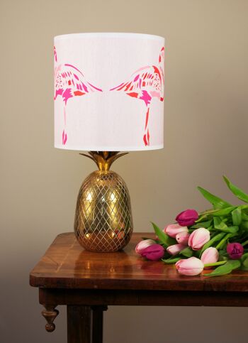 ABAT-JOUR EN SOIE FUCHSIA 12" 1 GAUCHE ! - D - petit 8" - culot de lampe 3