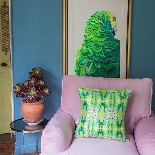 PARALLEL PARROTS CUSHION - weatherproof 48cm x 48cm