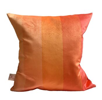 RAYURE COQUELICOT ORANGE - Coussin coquelicot 38cmx 38cm 2