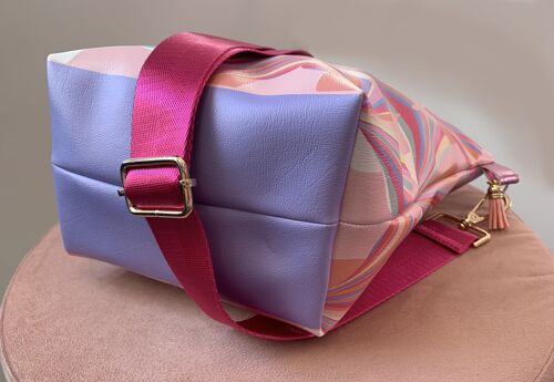 Pastel Shell Vegan Leather Handbag - pink