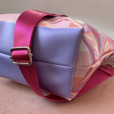 Pastel Shell Vegan Leather Handbag - pink