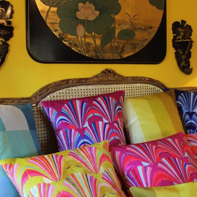 LUSCIOUS LIME VELVET CUSHION - weatherproof 38cm x 38cm