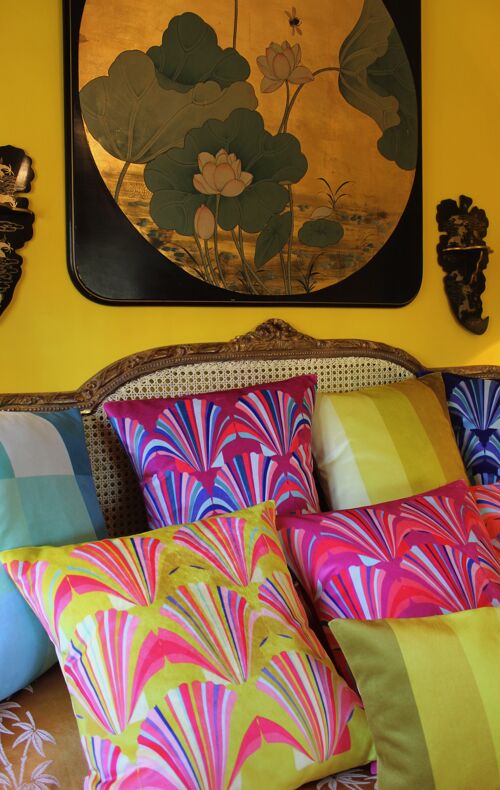 LUSCIOUS LIME VELVET CUSHION - weatherproof 48cm x 48cm