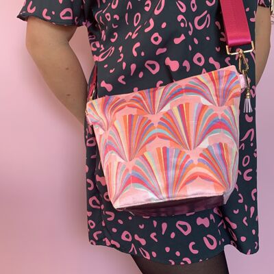 SAC À MAIN EN VELOURS PASTEL SHELL - noir