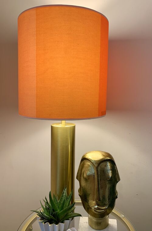 POPPY ORANGE STRIPE VELVET LAMPSHADE - A - 8" diamater lamp fitting