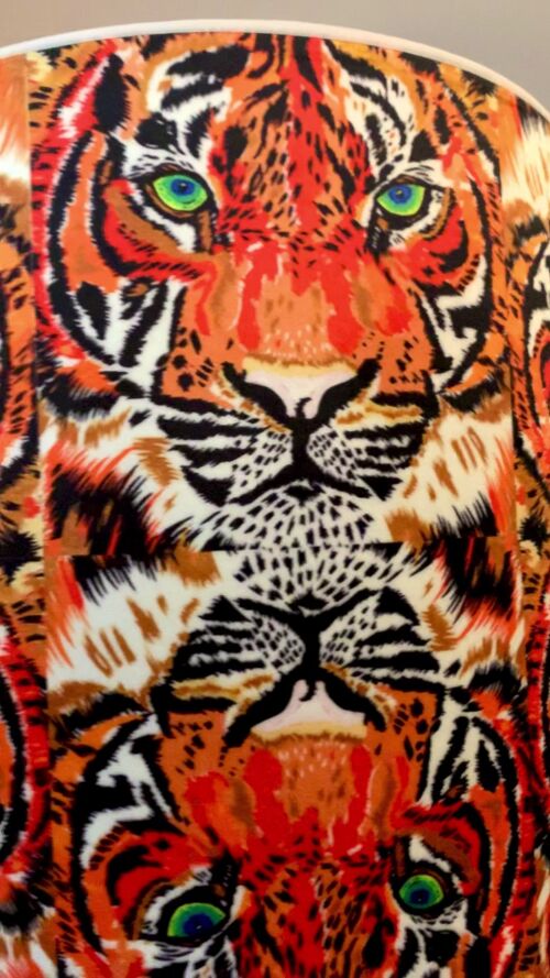 TIGER REPEAT VELVET LAMPSHADE - A - 8" diamater lamp fitting