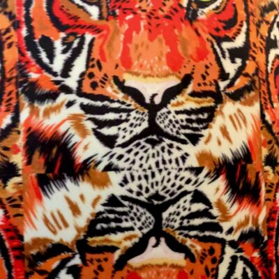 TIGER REPEAT VELVET LAMPSHADE - A - 8" diamater lamp fitting