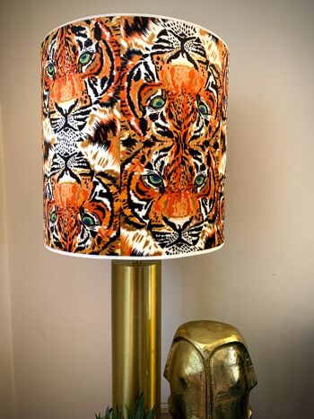 ABAT-JOUR EN VELOURS TIGER REPEAT - A - Raccord de lampe de 8" de diamètre 4