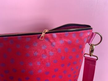 SAC À MAIN EN VELOURS DE LUXE PINK SPOT - rose 4