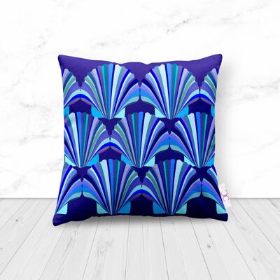 SUBLIME SHELL VELVET BLUES CUSHION - 28cmx38cm - sublime shell - blau