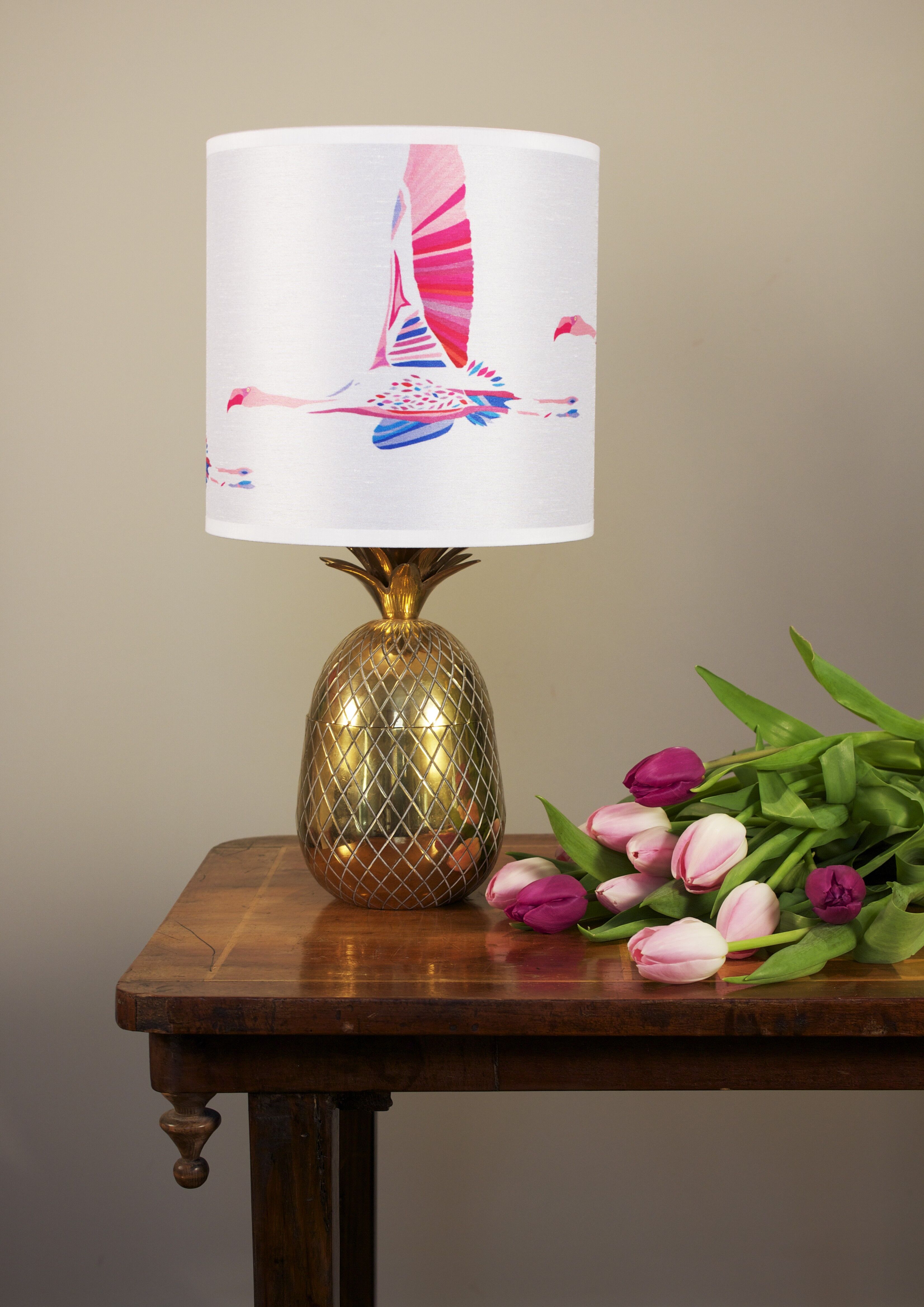 Table lamp in color of hand drawing style Vector Image