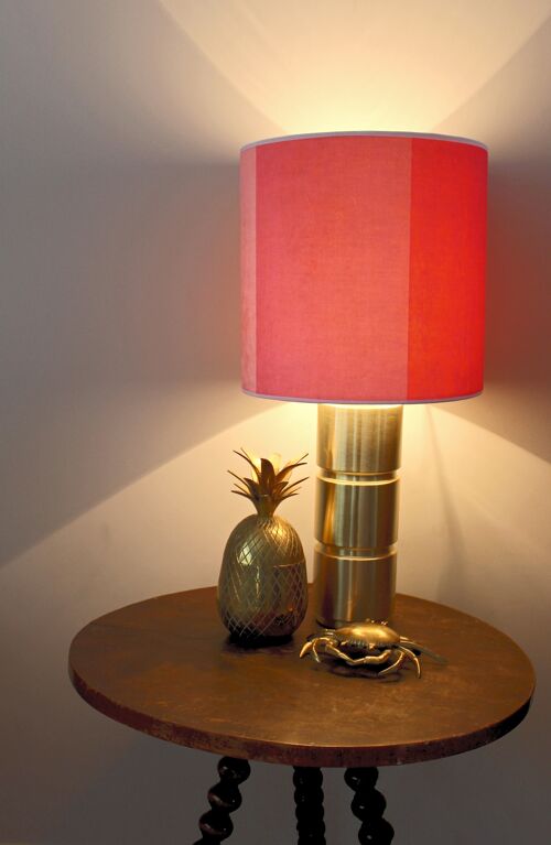 PINK STRIPE VELVET LAMPSHADE - A - 8" diamater lamp fitting