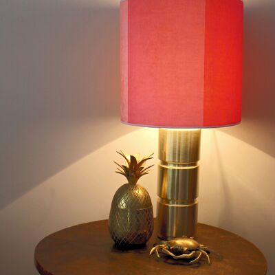 PINK STRIPE VELVET LAMPSHADE - B - 12" diameter lamp fitting