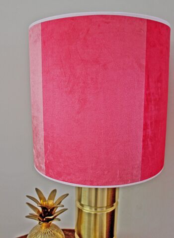 ABAT-JOUR EN VELOURS ROSE - B - Raccord de lampe de 12" de diamètre 5