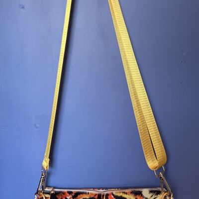 TIGER VELVET HANDBAG - yellow