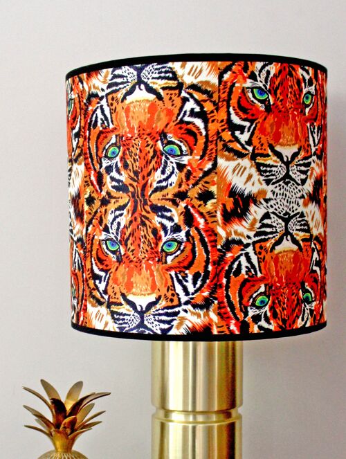 TRYPTIC TIGERS LAMPSHADE - A - 8" diamater lamp fitting
