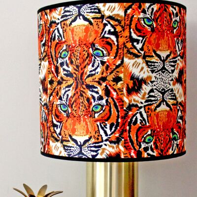 TRYPTIC TIGERS LAMPSHADE - B - 12" diameter lamp fitting