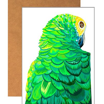 SULTRY PARROT GREETING CARD