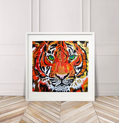 TIGER LIMITED EDITION SIGNED GICLEE ART PRINT - A - paper - 12.5” x 12.5”