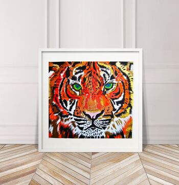 TIGER LIMITED EDITION SIGNED GICLEE ART PRINT - D - papier - 32.5”x 32.5” 1