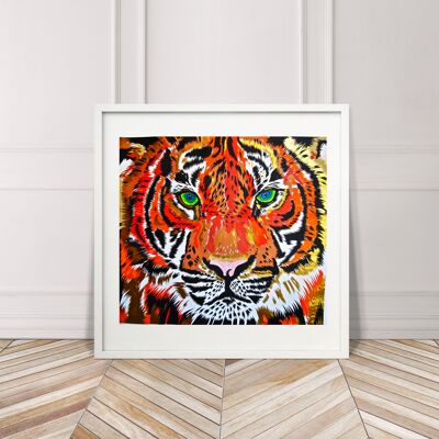 TIGER LIMITED EDITION SIGNED GICLEE ART PRINT - E - paper - 42.5" x42.5"