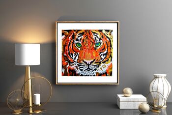 TIGER LIMITED EDITION SIGNED GICLEE ART PRINT - G - toile - 16,5 "x 16,5" 2