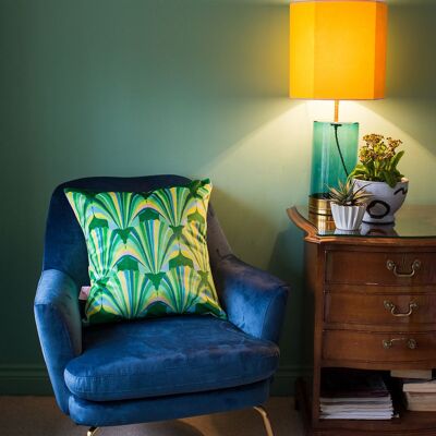 SUBLIME SHELL VELVET GREEN CUSHION - 48cm x 48cm - sublime shell - green