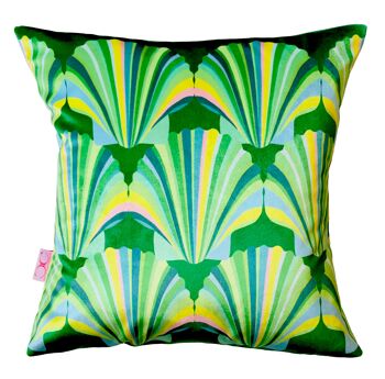 COUSSIN SUBLIME COQUILLAGE VELOURS VERT - 48cm x 48cm - sublime coquillage - vert 2