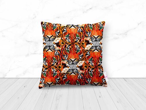 TRYPTIC TIGERS CUSHION - large 48cm x 48cm